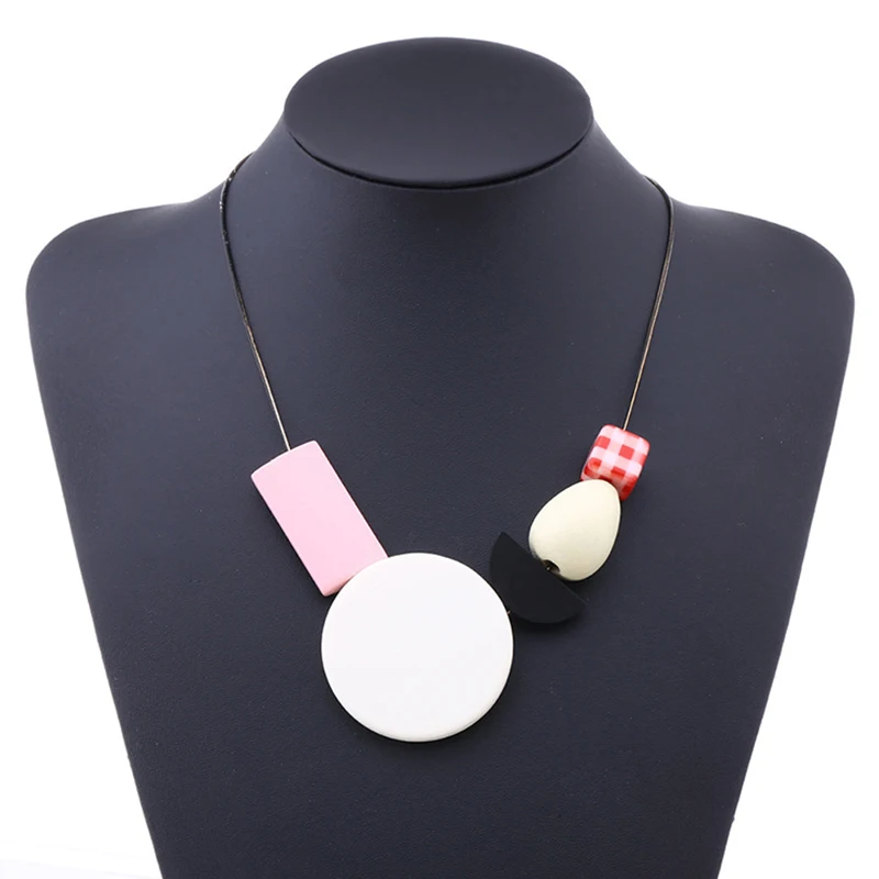 Modebox большой круг акриловый кулон свежий цвет заявление свитер цепи