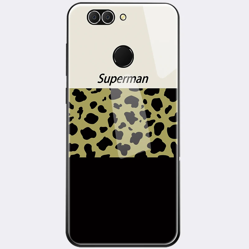 Leopard print tempered glass with rope shockproof case For Huawei Nova 2 2S Nova2 Plus |