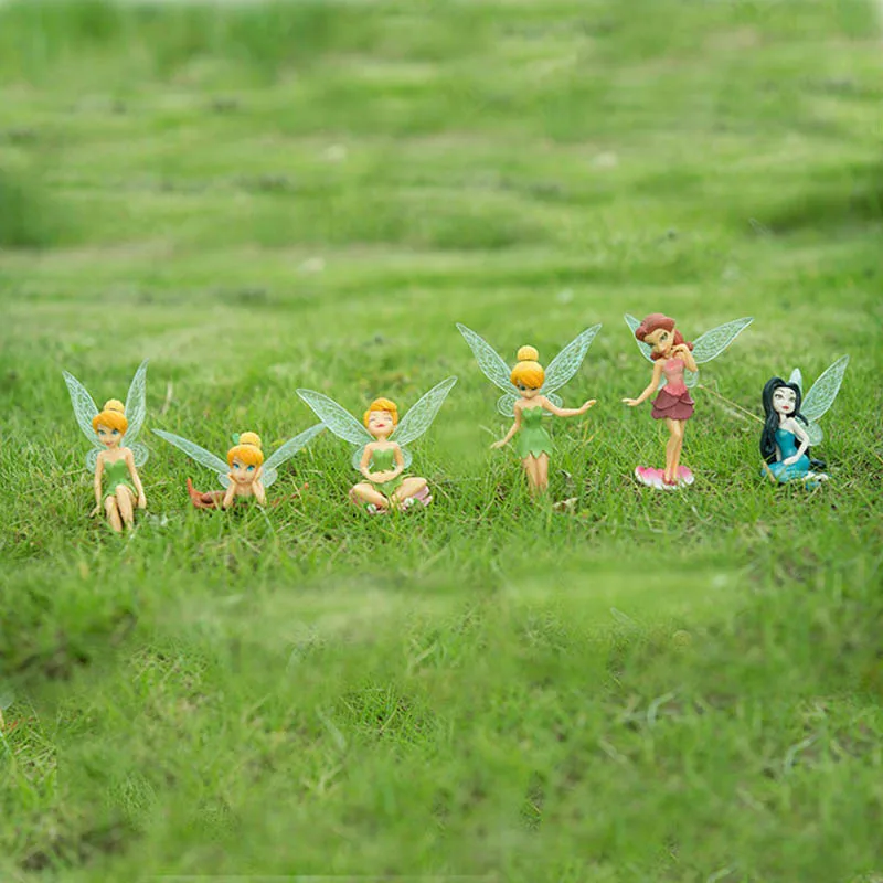6 шт./компл. аниме мультфильм Tinkerbell ПВХ фигурка игрушки куклы для девочек подарок для детей