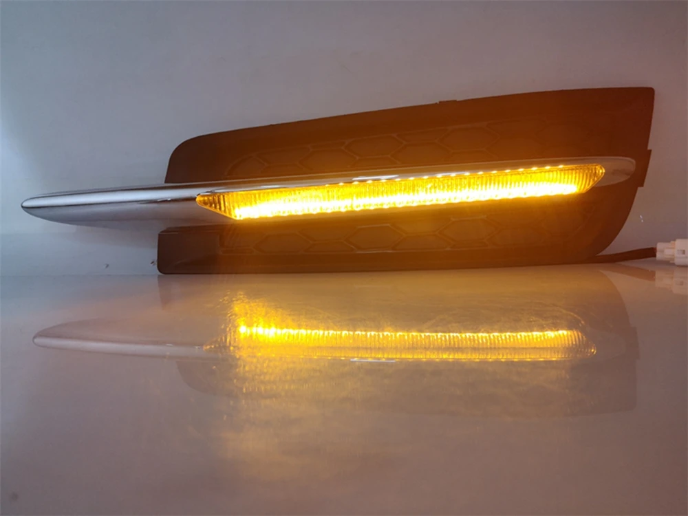 Автомобиль мигает 2 шт DRL дневные ходовые огни противотуманные фары с желтым сигналом поворота для chevrolet cruze 2009 2010 2011 2012 2013