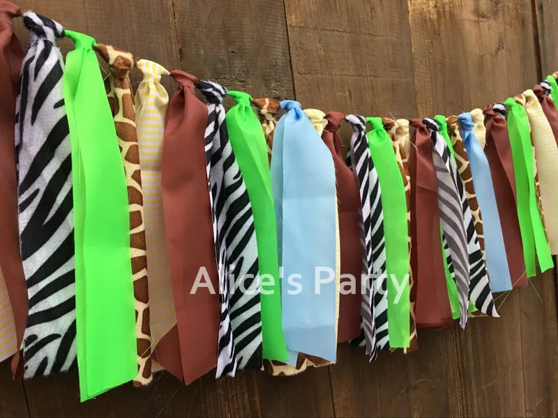 New Jungle Birthday Highchair Banner 1st Garland Safari Zoo Party Baby Shower Decoration Cake Smash Flag Photo Props | Дом и сад