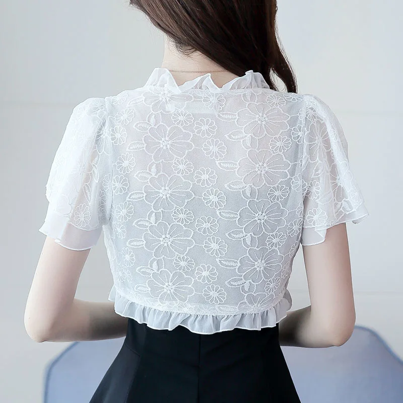 Новинка 2021 летний женский короткий тонкий кардиган кружевная Солнцезащитная