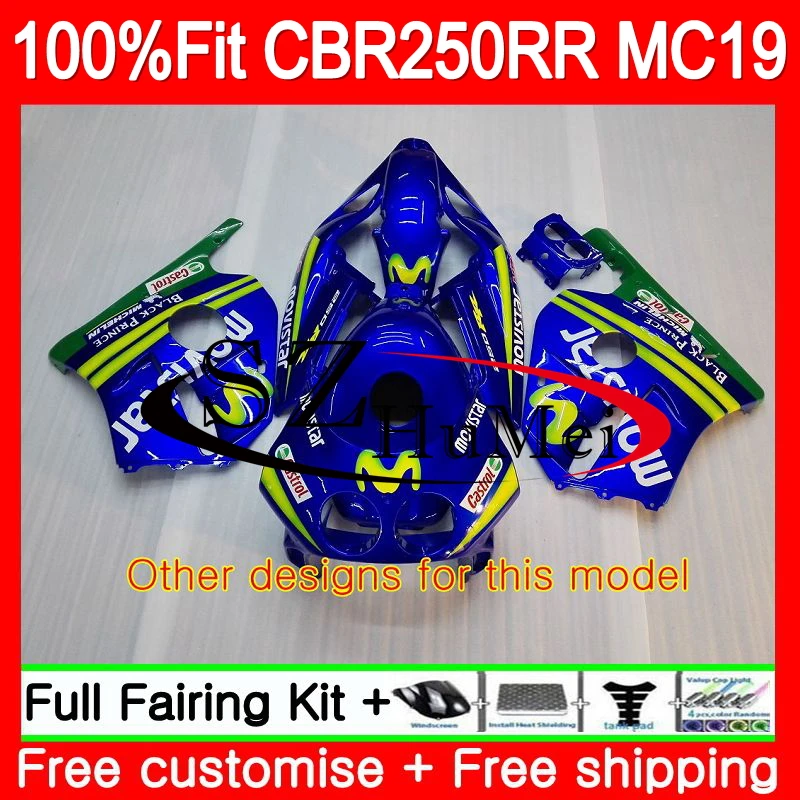 

Injection For HONDA CBR250RR 88 89 91 92 93 CBR 250RR MC19 119SH.19 CBR250 RR Stock blue 1988 1989 1990 1991 1992 1993 Fairing