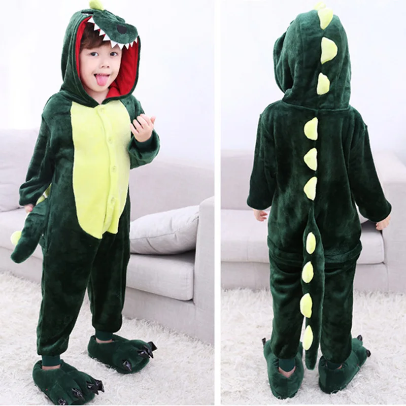 Новинка Пижама с динозавром для мальчиков и девочек От 3 до 12 лет детская одежда