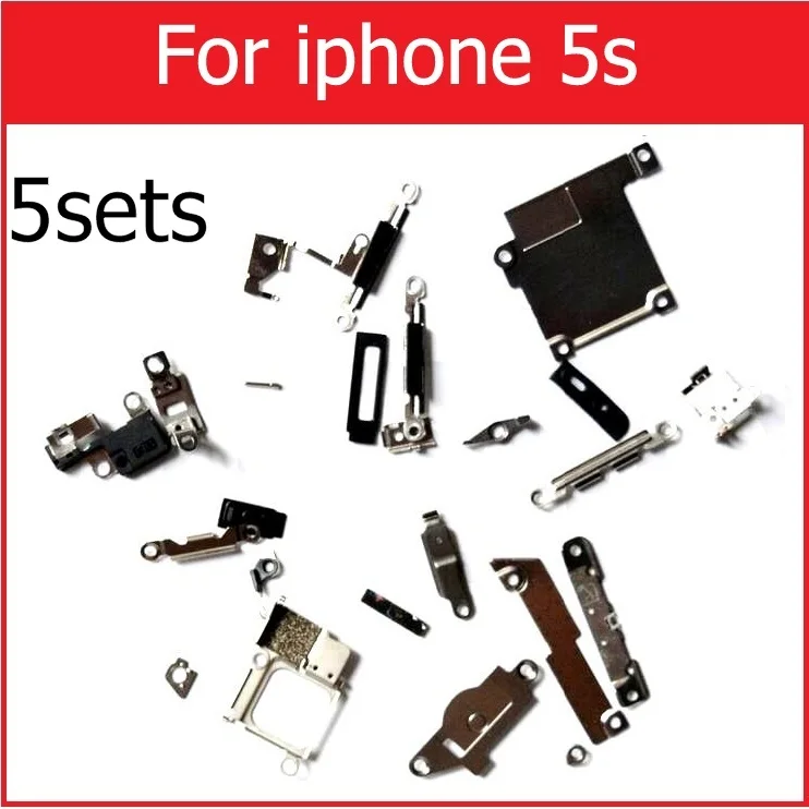 5Set for 5S Внутренние маленькие металлические железные детали для iPhone 4, 4S, 5, 5c, 5S, 6, 6s plus, маленький держатель, кронштейн, защитная пластина, комплект, запчасти для телефонов - Цвет: 5Set for 5S
