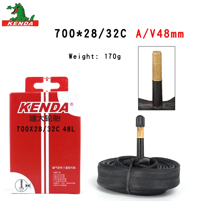 700 x28-32C AV48mm Kenda шины для горного велосипеда, шоссейные велосипедные шины 700*18 23 25 28 32 35 43 45C, запчасти для велосипеда AV FV, велосипедные бутиловые резиновые велосипедные внутренние трубы - Цвет: 700 x28-32C AV48mm