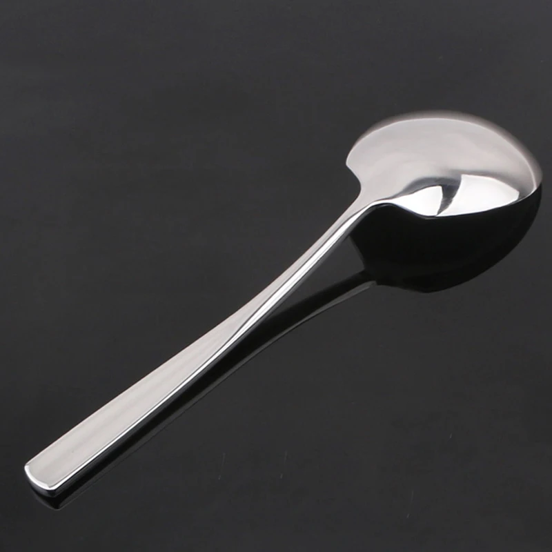 8.5'' Stainless steel Large Buffet Serving Spoon Thickness Round Soup Rice Dinner Spoon Western Restaurant Bar Public Spoon images - 6