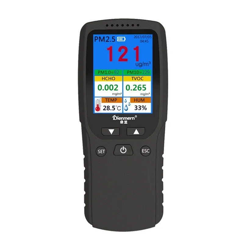 Формальдегид газовый анализатор HCHO PM1.0 PM2.5 PM10 TVOC Измеритель температуры и