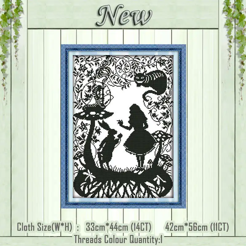 Fairy tales Черно-белые персонажи девочка Фея Счетный напечатан на холсте DMC 14CT 11CT DIY Набор для вышивки крестом Набор для рукоделия - Цвет: Fairy tales
