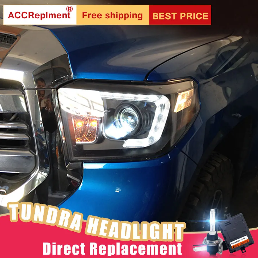 2 шт. светодиодный фары для Toyota Tundra 2009-2011 Автомобильные ангельские глазки