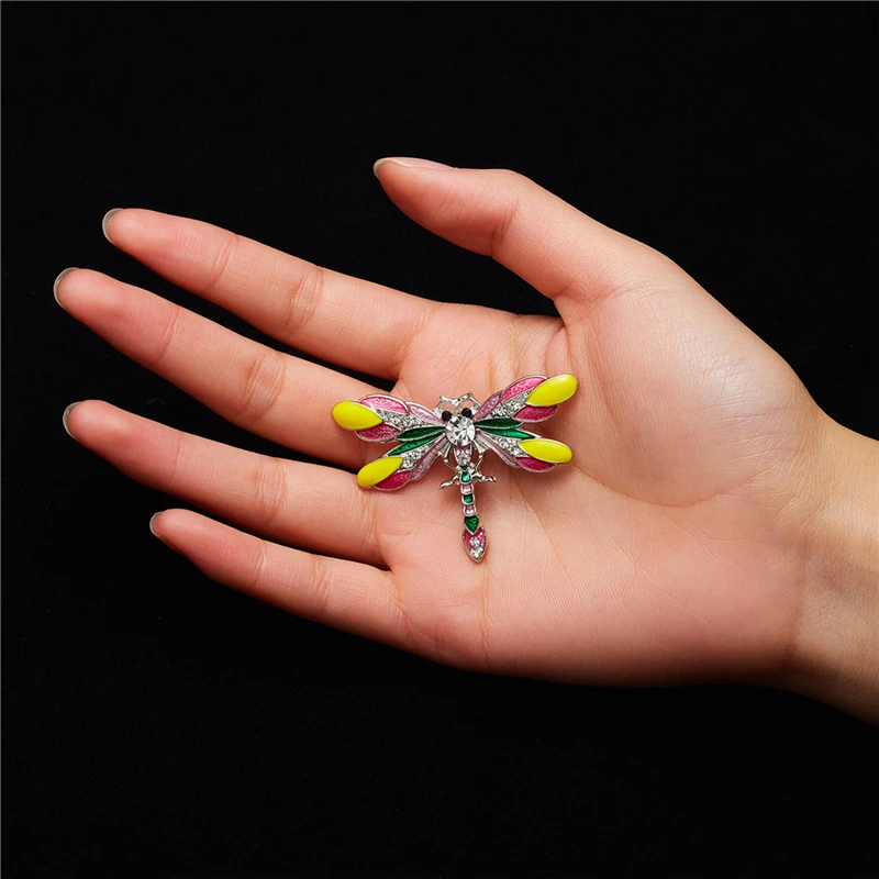 Vintage Dragonfly Brooches Oil Animal Brooch For Women Insect Pin Fashion Dress Coat Accessories Cute Jewelry |