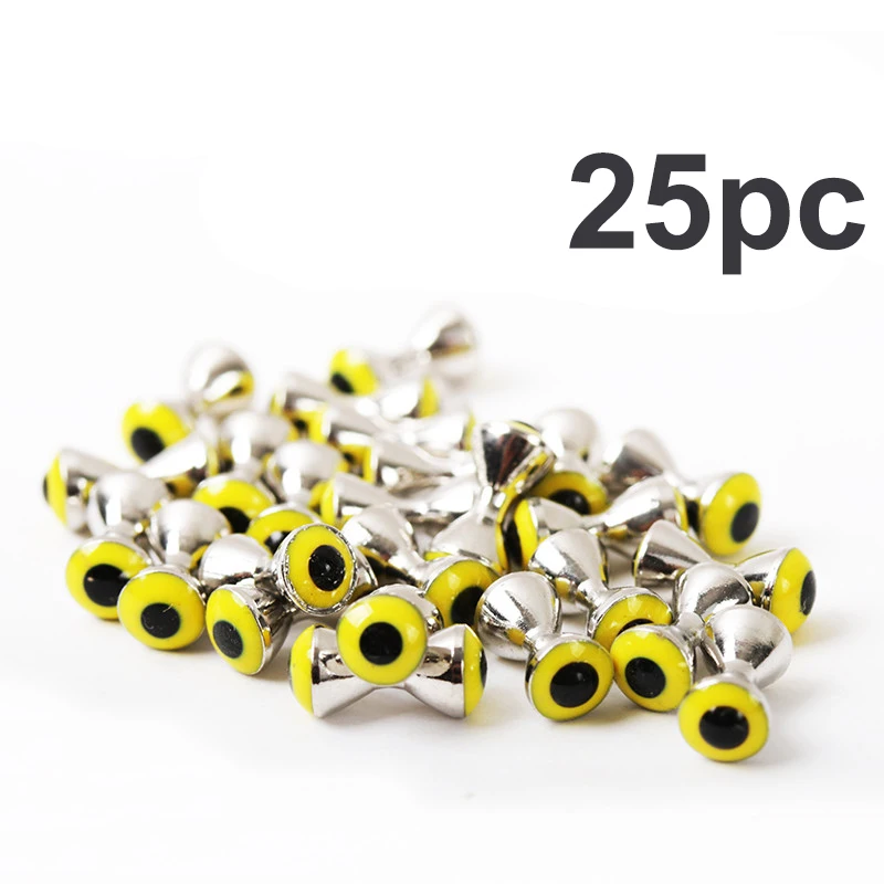 silver and yellow Maximumcatch 25 шт латунная гантель с глазами 3,2 мм-6,3 мм мухобойка бисер мухобойка материал - Цвет: silver and yellow