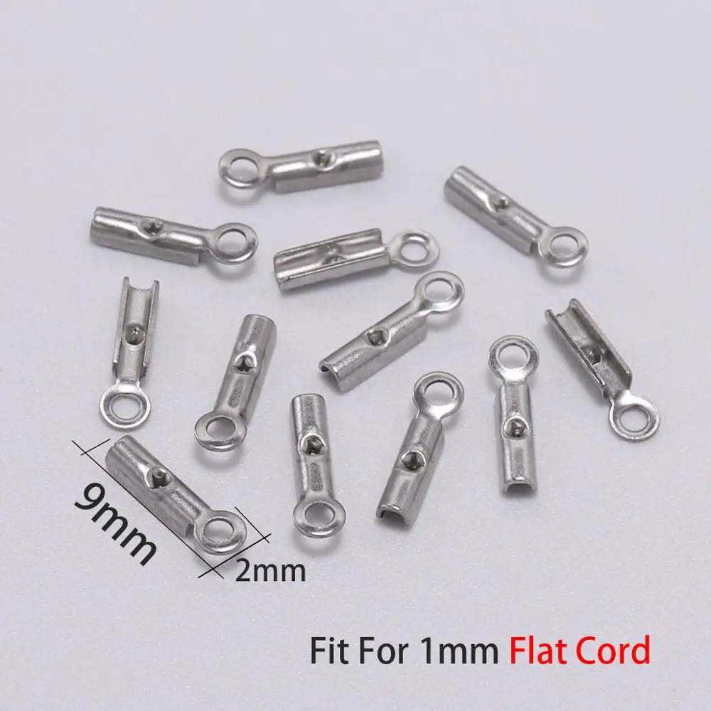 1.0mm 50 шт. шнуры из Нержавеющей Стали Обжимные концевые заглушки для бус кожаный зажим наконечник складной Обжимной Шарик браслет Разъемы для изготовление, поиск ювелирных изделий - Цвет: 1.0mm