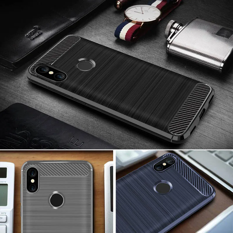Для Xiaomi Mi 8 Lite SE Мягкий противоударный чехол из углеродного волокна для Redmi Note 5 6 Pro