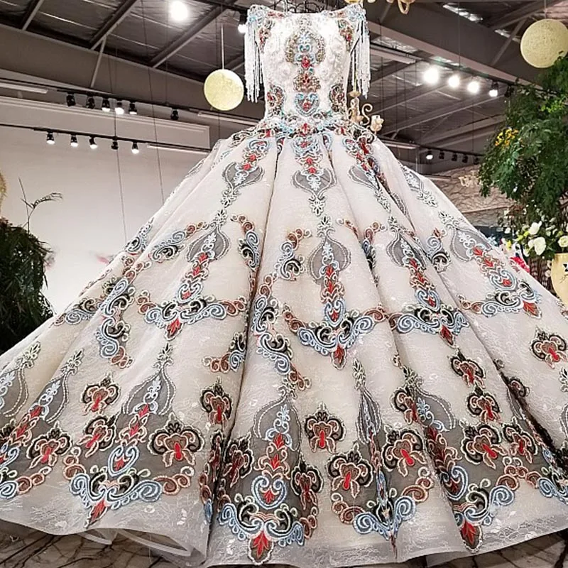 2018 ручная работа расшитое бисером цветное праздничное платье с цветами рукав