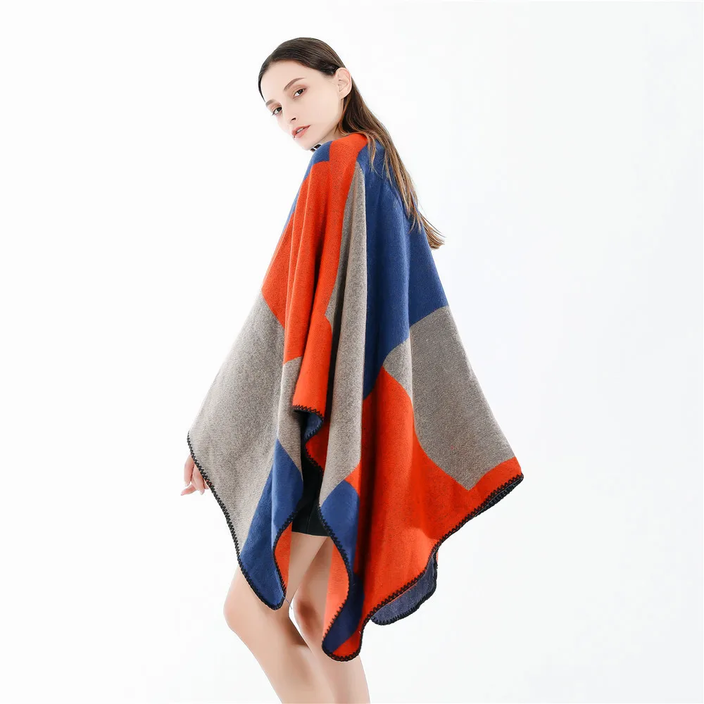 2018 зима новый теплый шарф одеяло геометрический смешанный цвет Кашемир пашмины