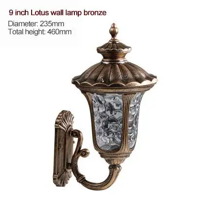 Wall lamp bronze MLZAOSN классический садовый светильник, настенный светильник, водонепроницаемый Стройный светильник s, уличный светильник s, пейзаж, наружная колонна, лампа с высоким полюсом - Испускаемый цвет: Wall lamp bronze