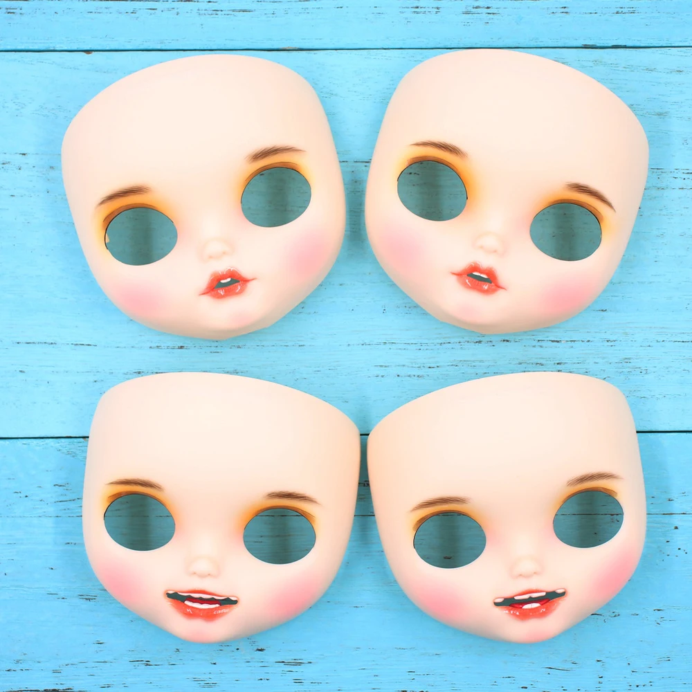Аксессуары для куклы ICY blyth, зубчатая матовая Лицевая панель, белая кожа, ручная роспись, лицо с губами, брови, задняя пластина, винт