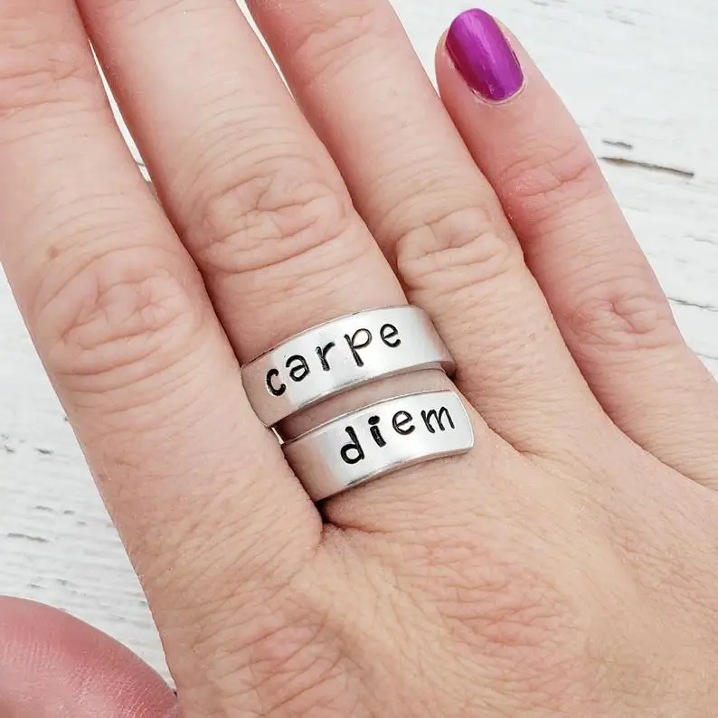 Кольцо Carme Diem в честь Дня латиноамериканской цитаты кольцо Carpe ювелирные изделия