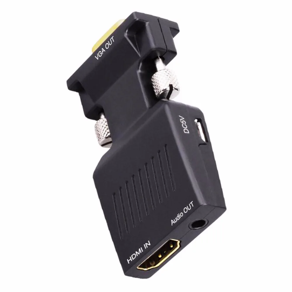 Позолоченный активный 1080P HDMI Женский вход в VGA Мужской выходной конвертер адаптер