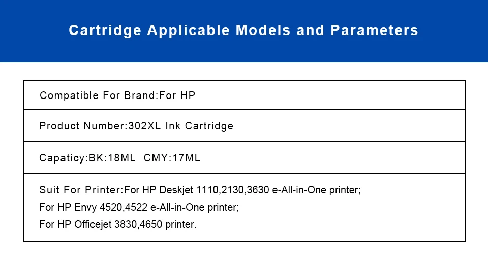 INKARENA 302XL сменный картридж для принтера для hp 302 XL картуш инструмент для заправки чернилами hp Deskjet 1110 1111 1112 2130 3630 3632 4520 принтер