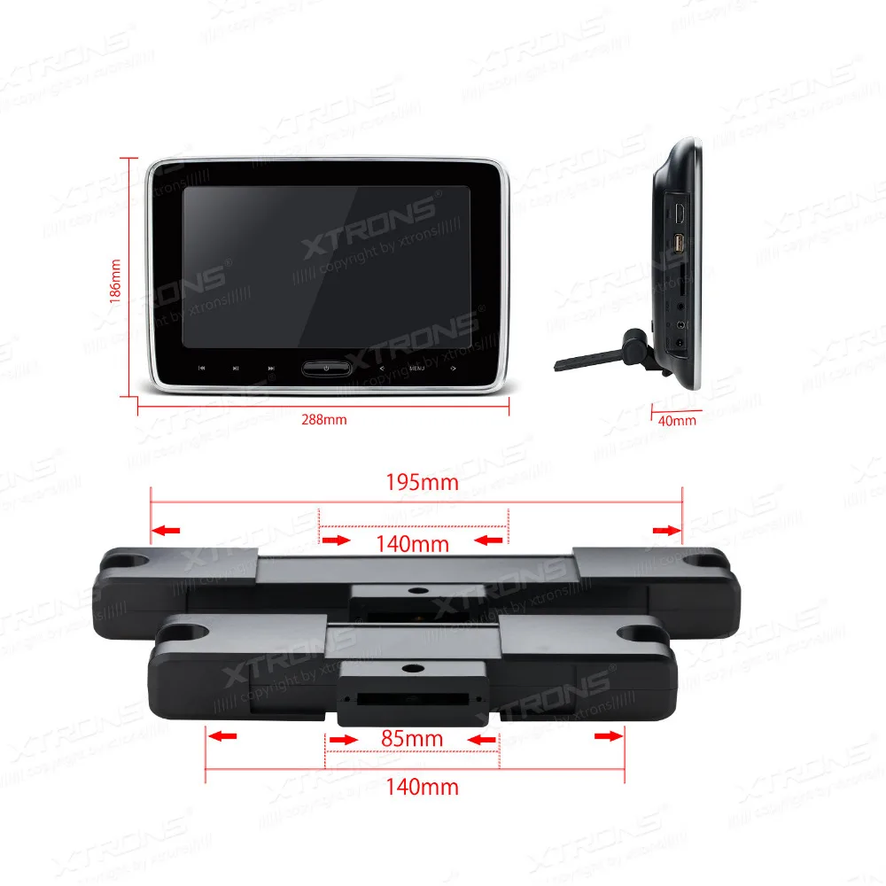 XTRONS 10 1 &quotцифровой монитор HD Автомобильный подголовник dvd плеер TFT экран