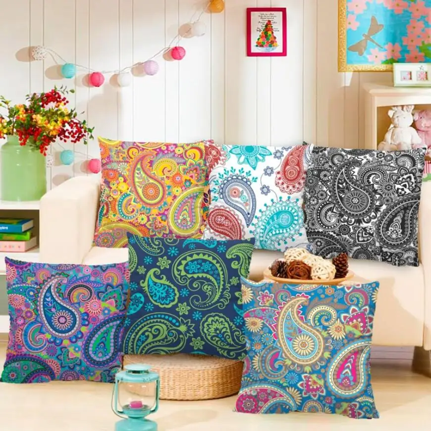 Чехол для подушки диван сиденье размером 45*45 см ПИЧ скин кашемир желтый Nordic Милые