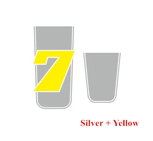 Silver-Yellow Для Renault Clio авто капот виниловая наклейка на крышу № 7 графика Спортивные Полосы автомобильные аксессуары гоночный мотор индивидуальные наклейки - Название цвета: Silver-Yellow