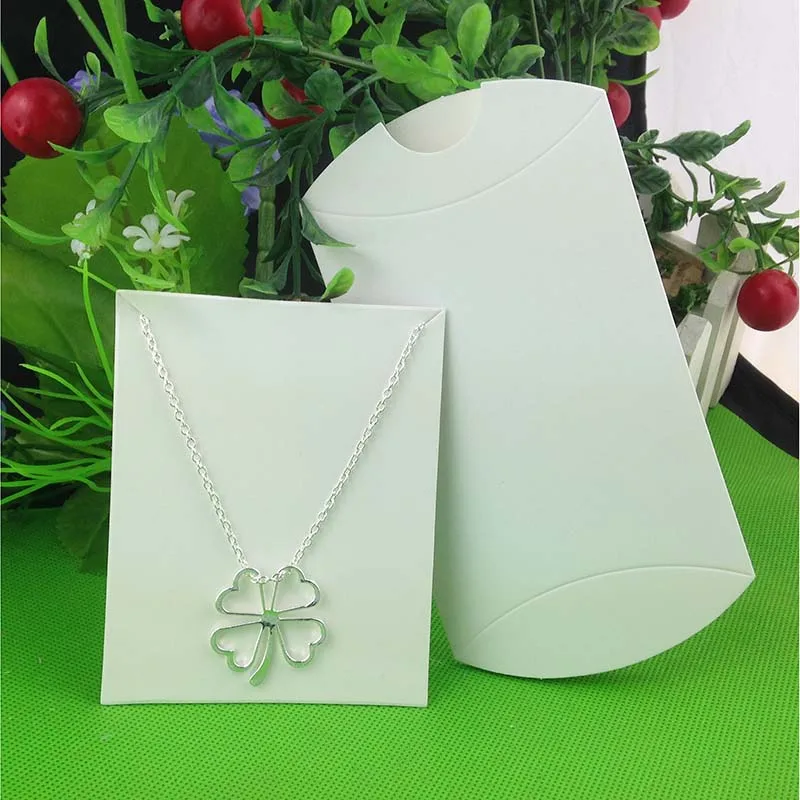 Коробка подушка из крафт бумаги упаковка ожерелье ювелирных изделий дисплей