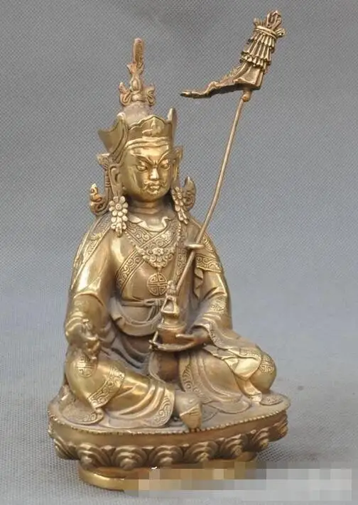 7 &quotТибет ваджраяна латунь fane GuRu Rinpoche Padmasambhava Padmakara статуя Будды|buddha statue wood|buddha