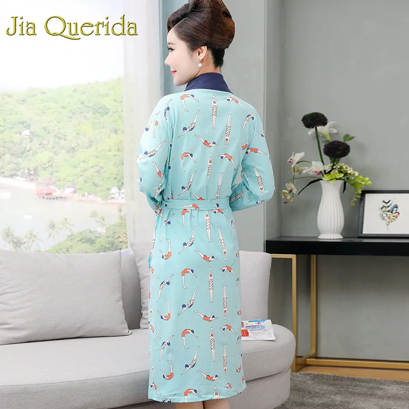 Женское цветочное Кимоно размера плюс халат из 100% хлопка с цветочным принтом