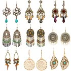 Серьги-подвески женские, большие круглые цветные акриловые серьги-кисточки под золото с деревянной бахромой, ювелирные украшения, 2020