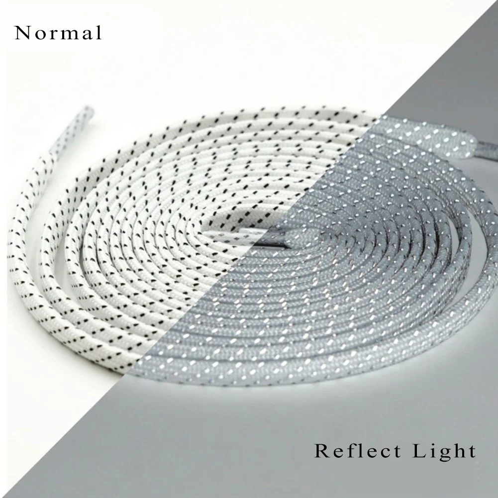 light white 120 см плоские двухслойные светоотражающие шнурки 3 мм широкая бегущая ткань светящиеся шнурки для обуви для женщин и мужчин шнуры для обуви Zapato - Цвет: light white