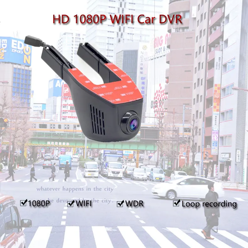 Full HD 1080P wifi Автомобильный видеорегистратор автомобильные камеры регистратор Dashcam цифровая петля видео ночного видения Android и приложение Apple