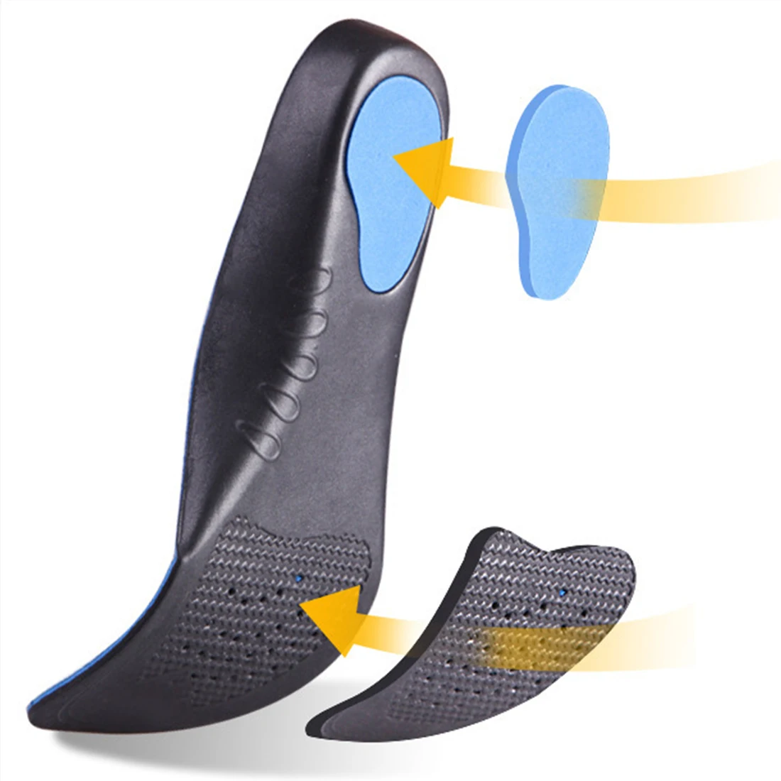 

Shock Obsorbing Orthotic insoles Flat Foot Arch Support Orthotics Orthopedic Insoles Adult Men and Women Feet Care Pad 4Size