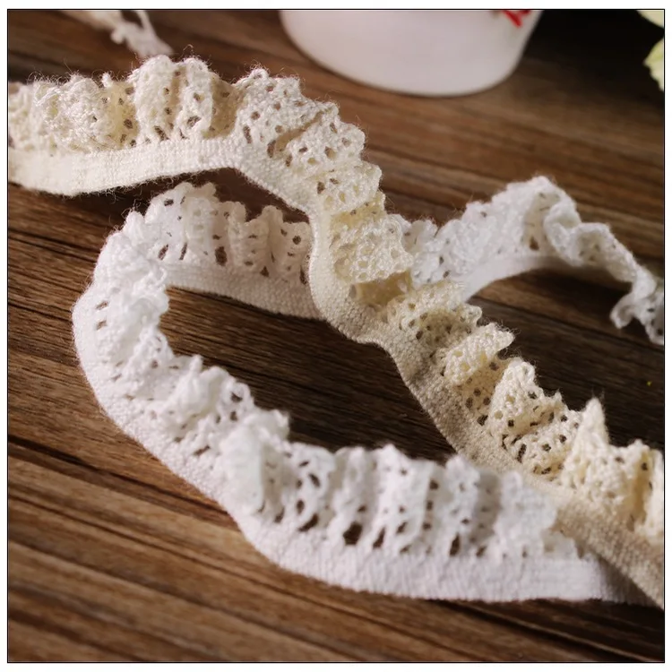 30 ярдов, кружевная лента ручной работы из 100% хлопка, эластичная кружевная лента, кружевная лента для свадьбы, ширина 15 мм