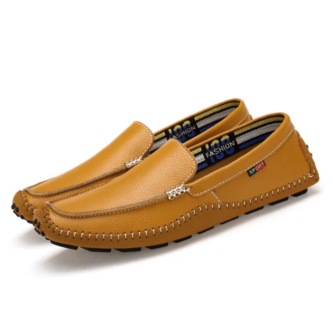 slip on brown Cyabmoz торговая марка Повседневная обувь мужские лоферы ручной работы из натуральной кожи Мокасины Мужчины вождения обувь высокого качества на плоской подошве для мужчин размер 38-47 - Цвет: slip on brown