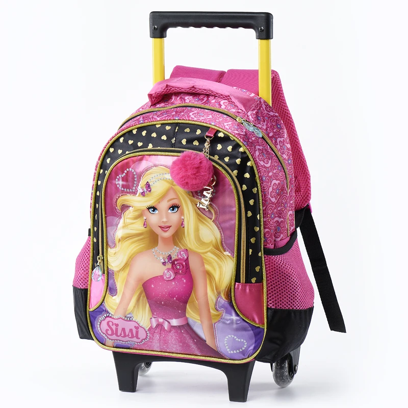 16inch backpack Мультяшная 3D детская школьная сумка на колесиках, красивые сумки для девочек, школьная сумка на колесиках для девочек-подростков, Студенческая сумка - Цвет: 16inch backpack