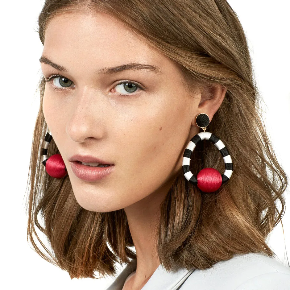 Женские серьги-подвески с бусинами длинные серьги большими каплями 2019 |