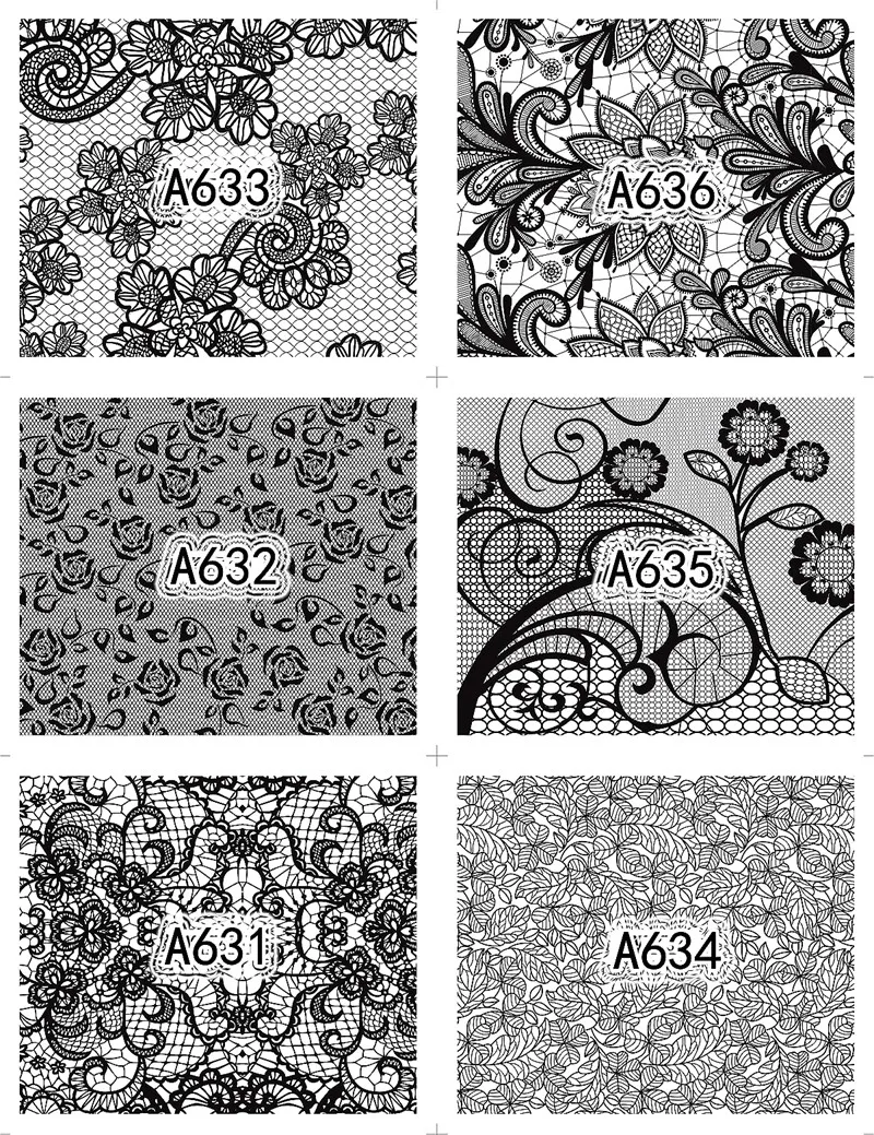 

2018 new 12 sheets Beauty mixed black lace design Nail Art Water Transfer Sticker DIY Nail Accessories manicure tools A625-636