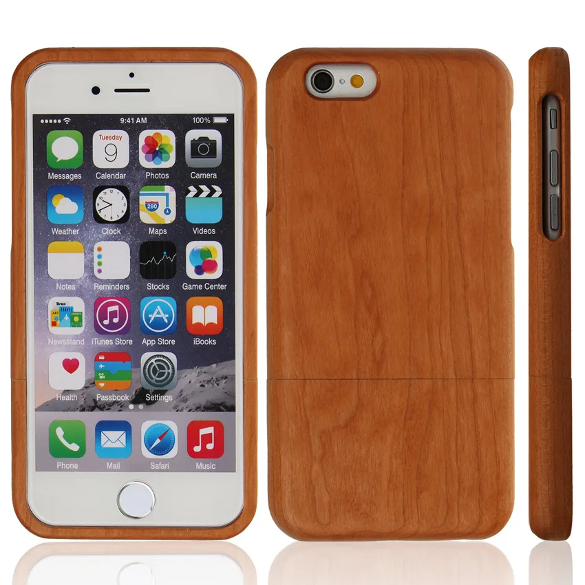LPWZHMG Natural Anti-Knock Back Wood Phone Cases For Iphone 5 5S SE 6 6s 6plus 6splus 7plus Two Stage Fission Mobile Shell |