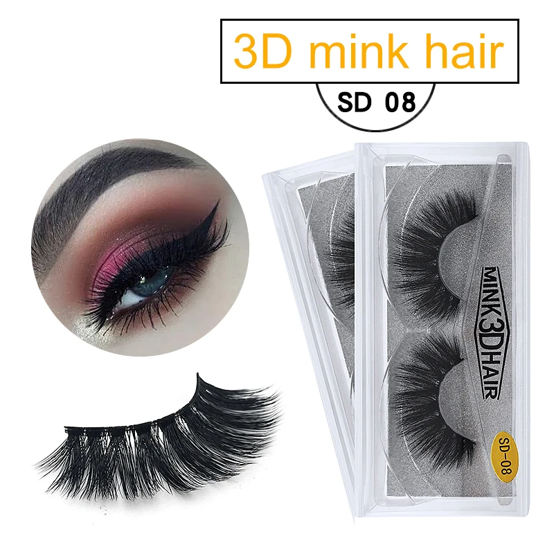 Mink Lashes 3D Eyelashes 100% Handmade Thick Long Lasting Reusable Natural Popular False Make Up | Красота и здоровье