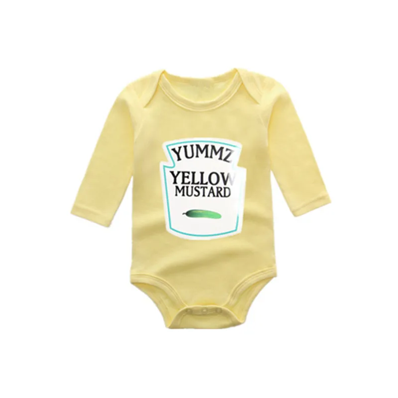 Culbutomind/Зимний стиль; длинный рукав; Yummz; томатный кетчуп; красный и желтый; боди для малышей; подарок на первый день рождения