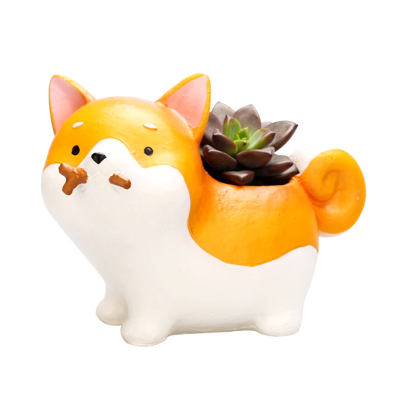 Суккуленты горшок Kawaii ZAKKA Акита такса собака хаски домашних животных смолы
