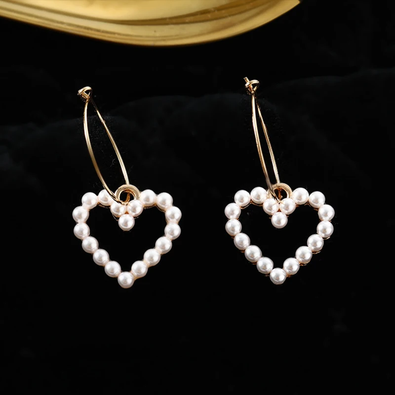 Серьги Крестик с жемчугом love heart длинные серьги имитацией жемчуга для женщин