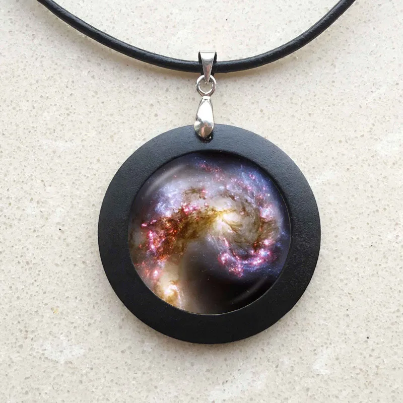 Черная Nebula Helix подвеска Nebula ювелирное изделие галактика рыба черное дерево ожерелье спиральная Туманность Созвездие Шарм Aquarius universe - Окраска металла: 13