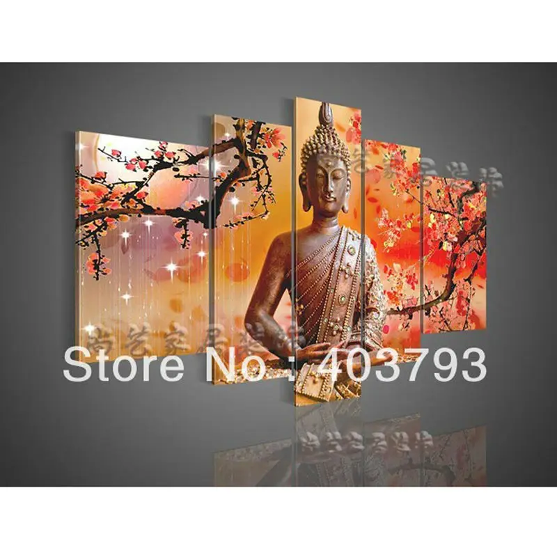Современный абстрактный Настенный декор Будда фэн шуй Холст Картина маслом