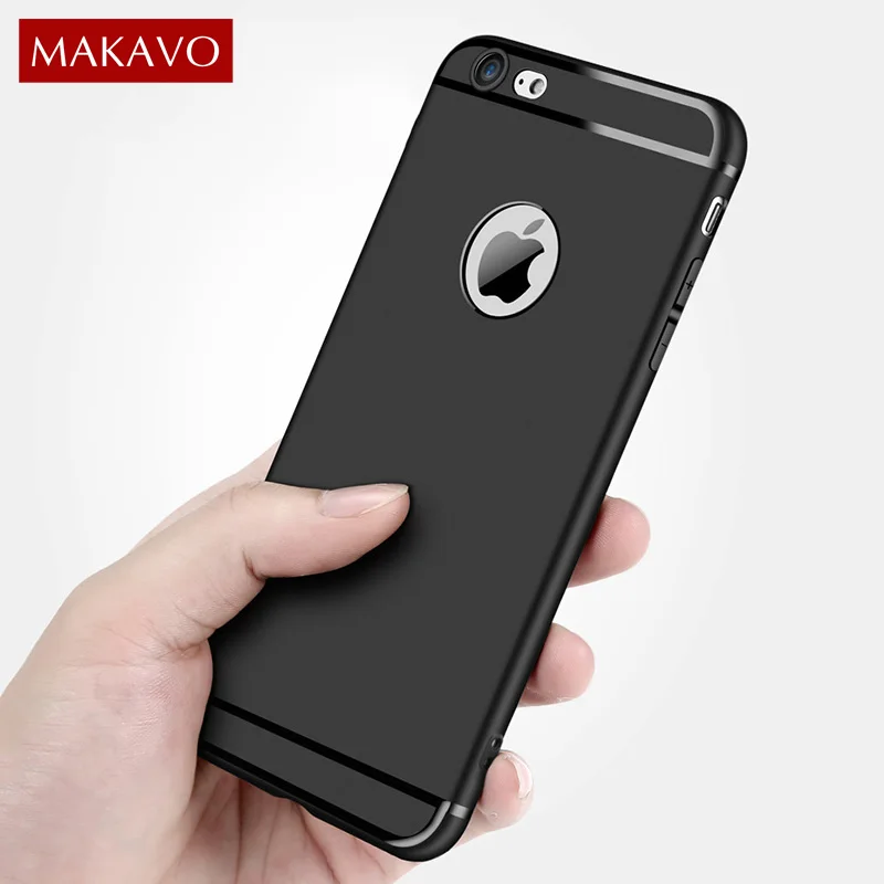 MAKAVO Cover For iPhone 6 Plus Case 360 Protection Soft Slim Matte Flexible Candy Color Fundas 6S Phone Cases |