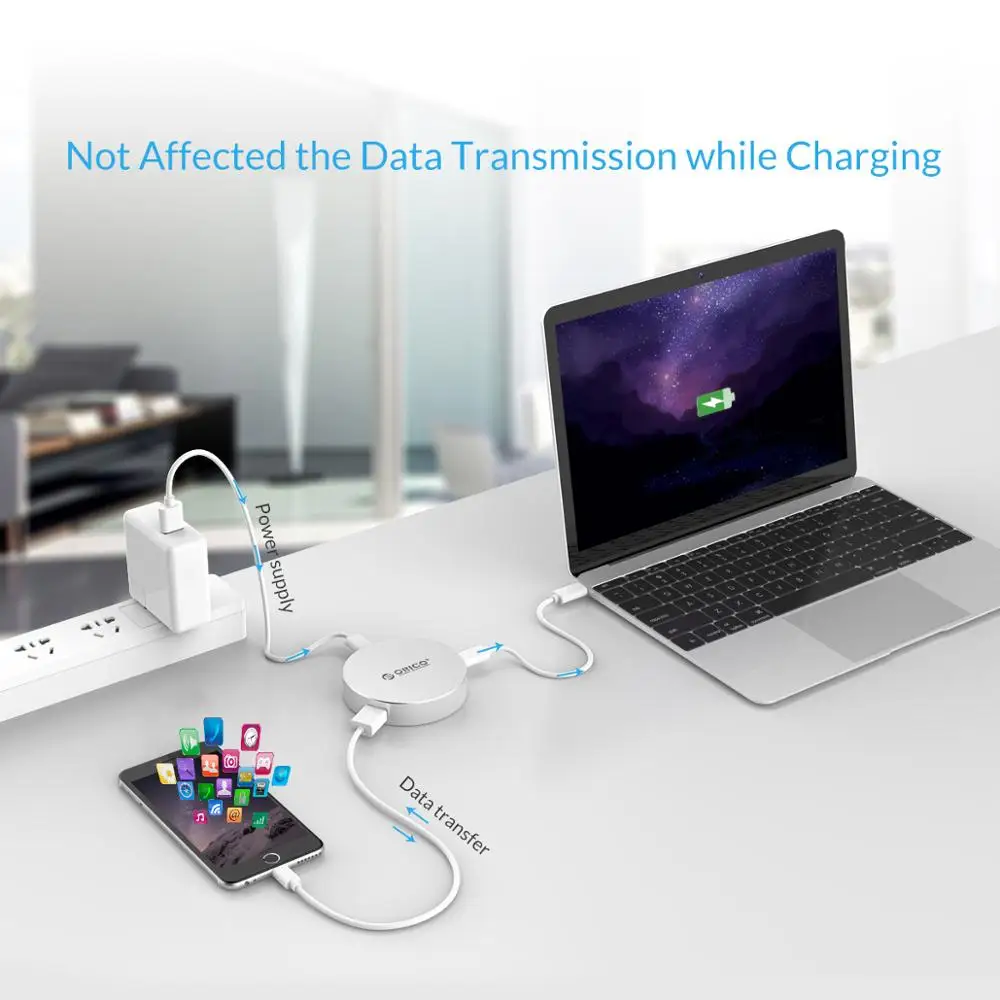 ORICO DBH2 ноутбуков док станции Тип C к HDMI/Тип C/Тип USB3.0 хаб для Windows XP Mac OS и Linux