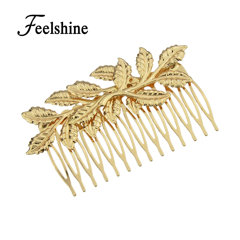 Feelshine Мода волос Расчёски и гребни для золото Цвет украшение головы листьев